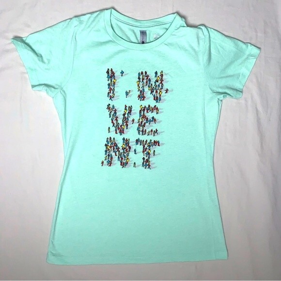 INVENT Mint Green Graphic Tee Shirt Women’s Large Short Sleeve Shirt Top T-Shirt - Picture 1 of 5